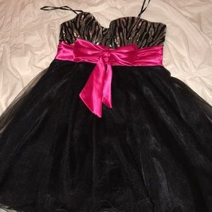 Black zebra top formal dress